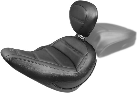 Quadruple Stitch Vinyl Solo Seat Black w/Backrest