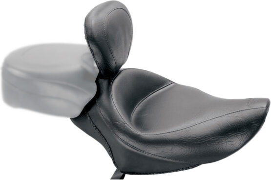 Wide Smooth Naugahyde Solo Seat Black w/Backrest