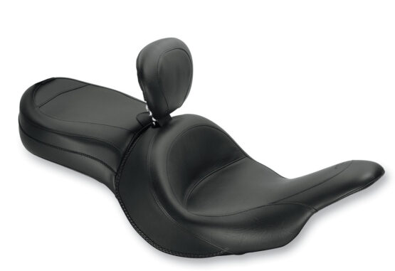 Touring Smooth Vinyl 2-Up Seat Black w/Backrest