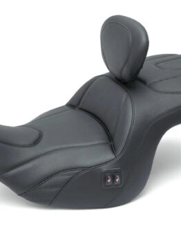Mustang Heated 1PC Seat w/ Driver Backrest Blk For 18-25 Honda Gold Wing GL1800