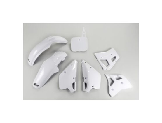 All White Plastics Kit - Front & Rear Fender, Shrouds, Number Plate - Image 2