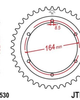 JT Steel Rear Sprocket 42T JTR841.42 Fits Yamaha 530 Chain Models