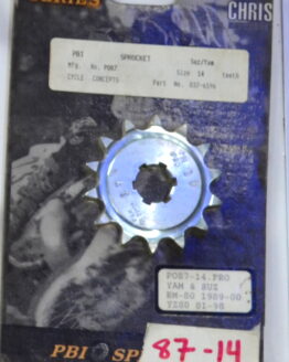 PBI 14 Tooth Front C/S Steel Sprocket Silver