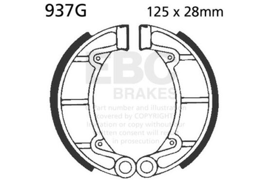 Grooved Organic Brake Shoes