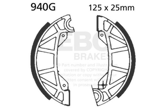 Grooved Organic Brake Shoes