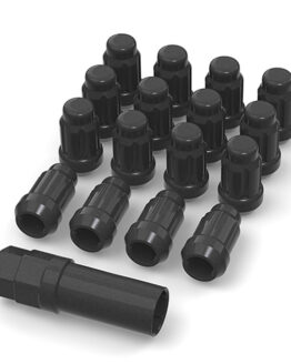 Lug Nut Set Black w/ Key 3/8"-24 (16PCS)