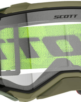 Scott Prospect Super WFS Goggles Khaki Green Neon Yellow Clear Lens
