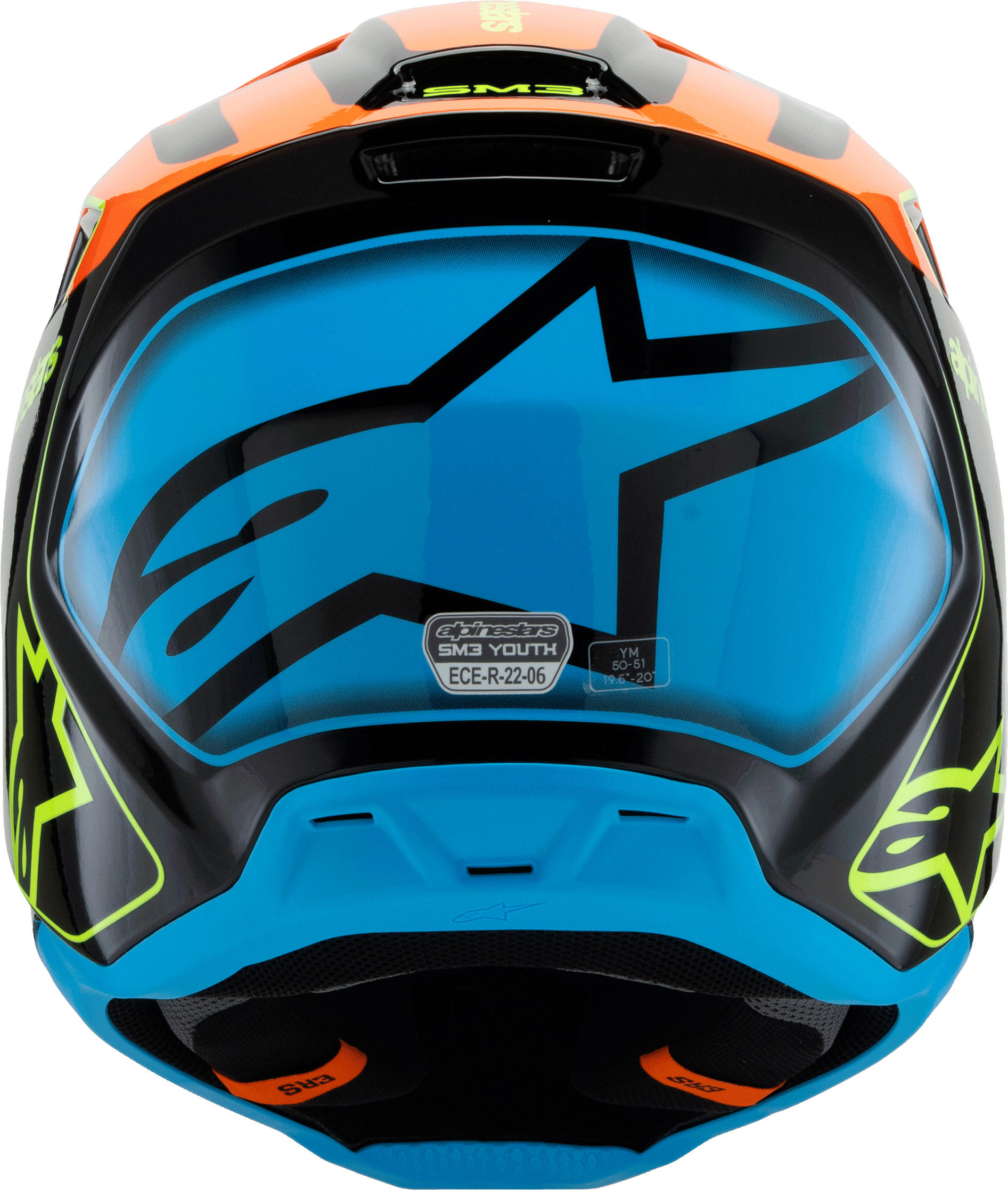 Alpinestars SM3 Youth Fray Helmet Black/Orange YM - Image 3