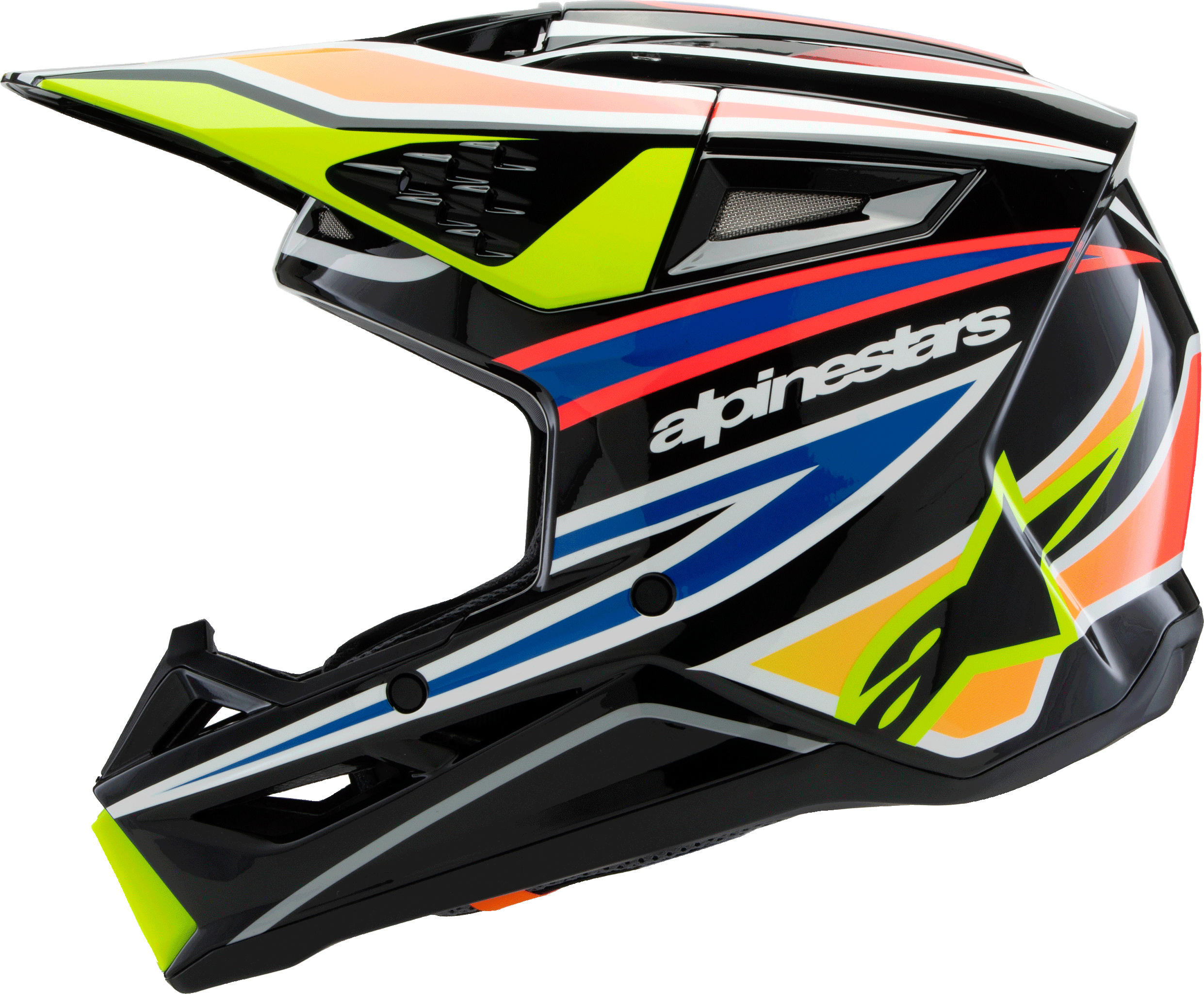 Alpinestars SM3 Youth Wurx Helmet YS Black/Yellow/Blue/Red - Image 8