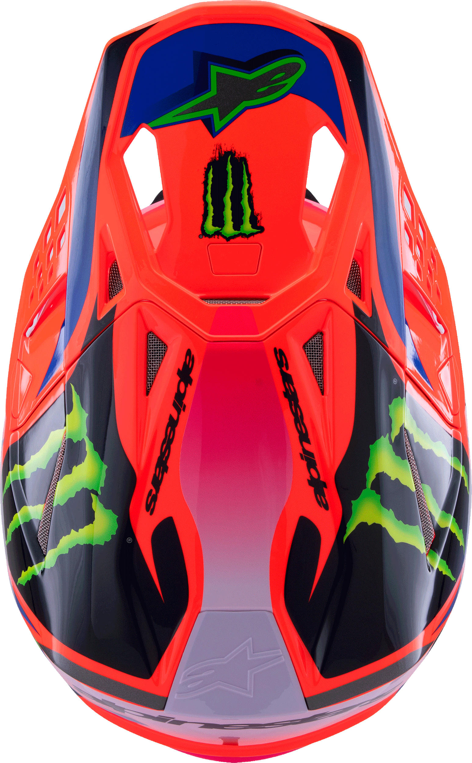 Alpinestars S-M10 Deegan Helmet XS Orange Fluo Purple Pink - Image 5