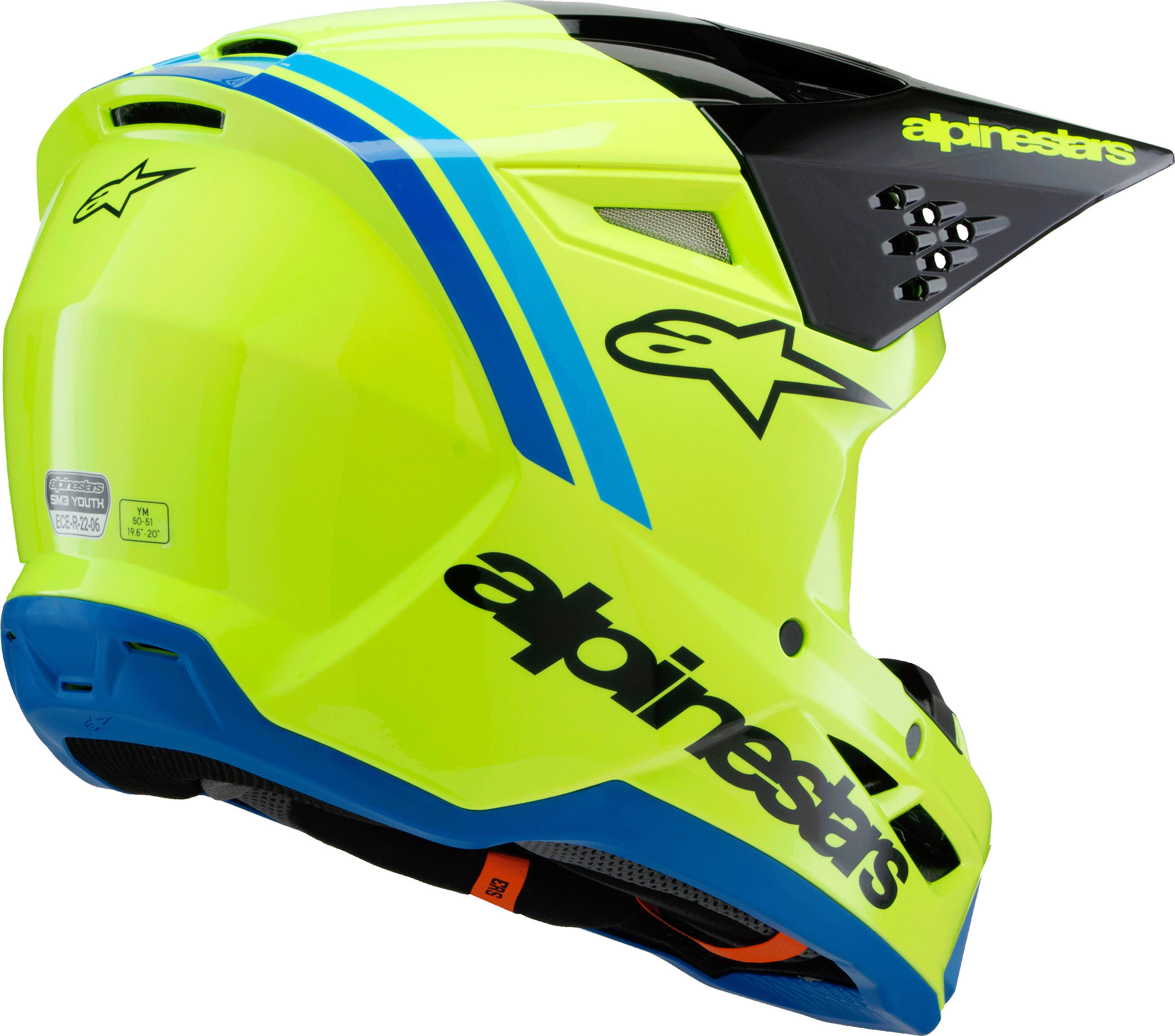 Alpinestars Youth SM3 Radium Helmet Yellow Large - Image 3