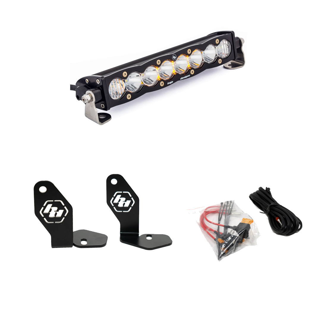 Baja Designs S8 10in Amber Hood Light Bar Kit For Polaris Pro-R - Image 3