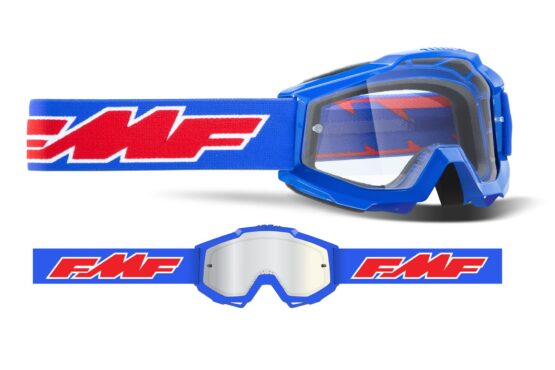 FMF Youth PowerBomb Goggle Rocket Blue Clear Lens - Image 2