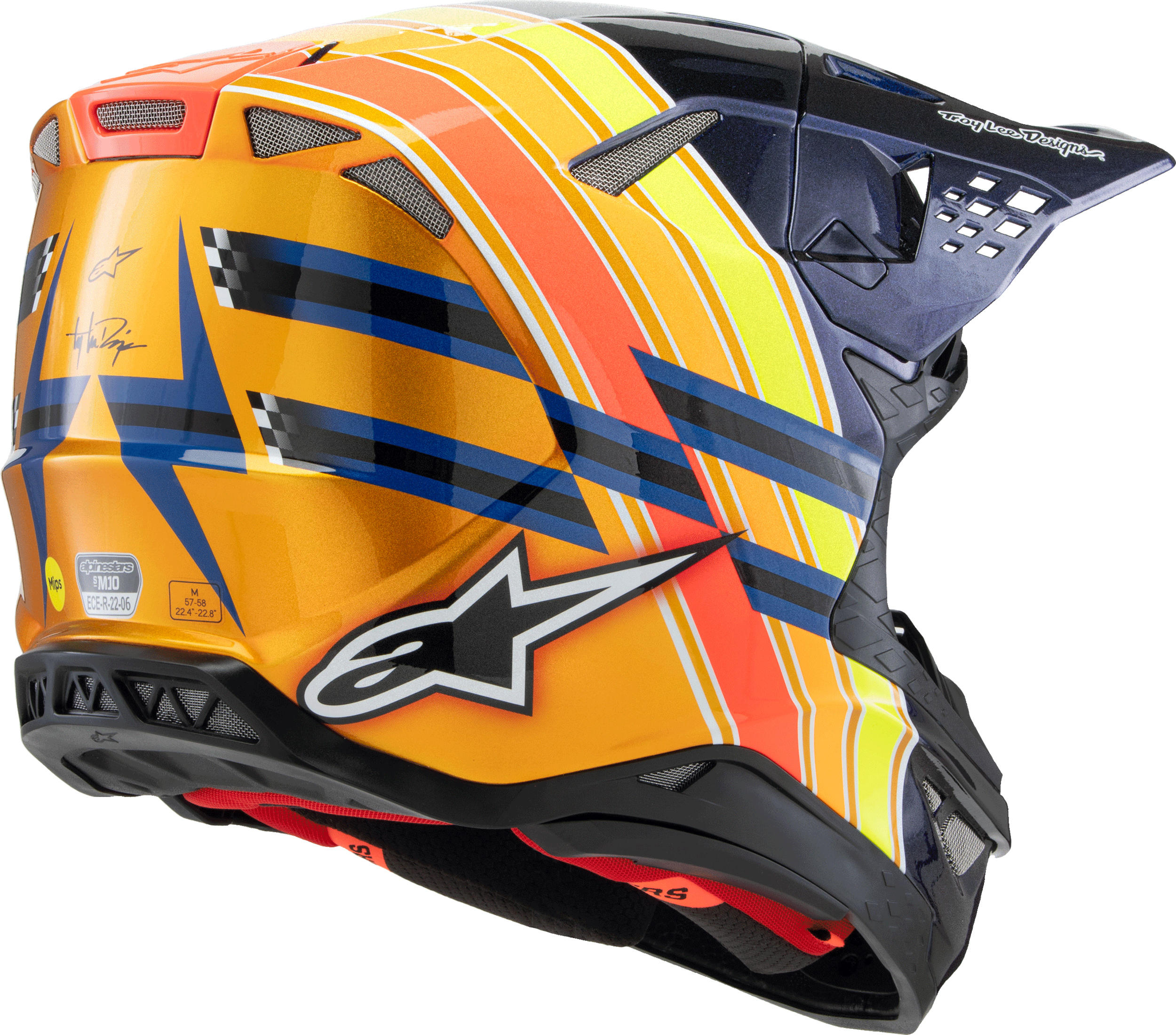 Alpinestars SM10 TLD MIPS Helmet XL Blue/Orange/Yellow - Image 6