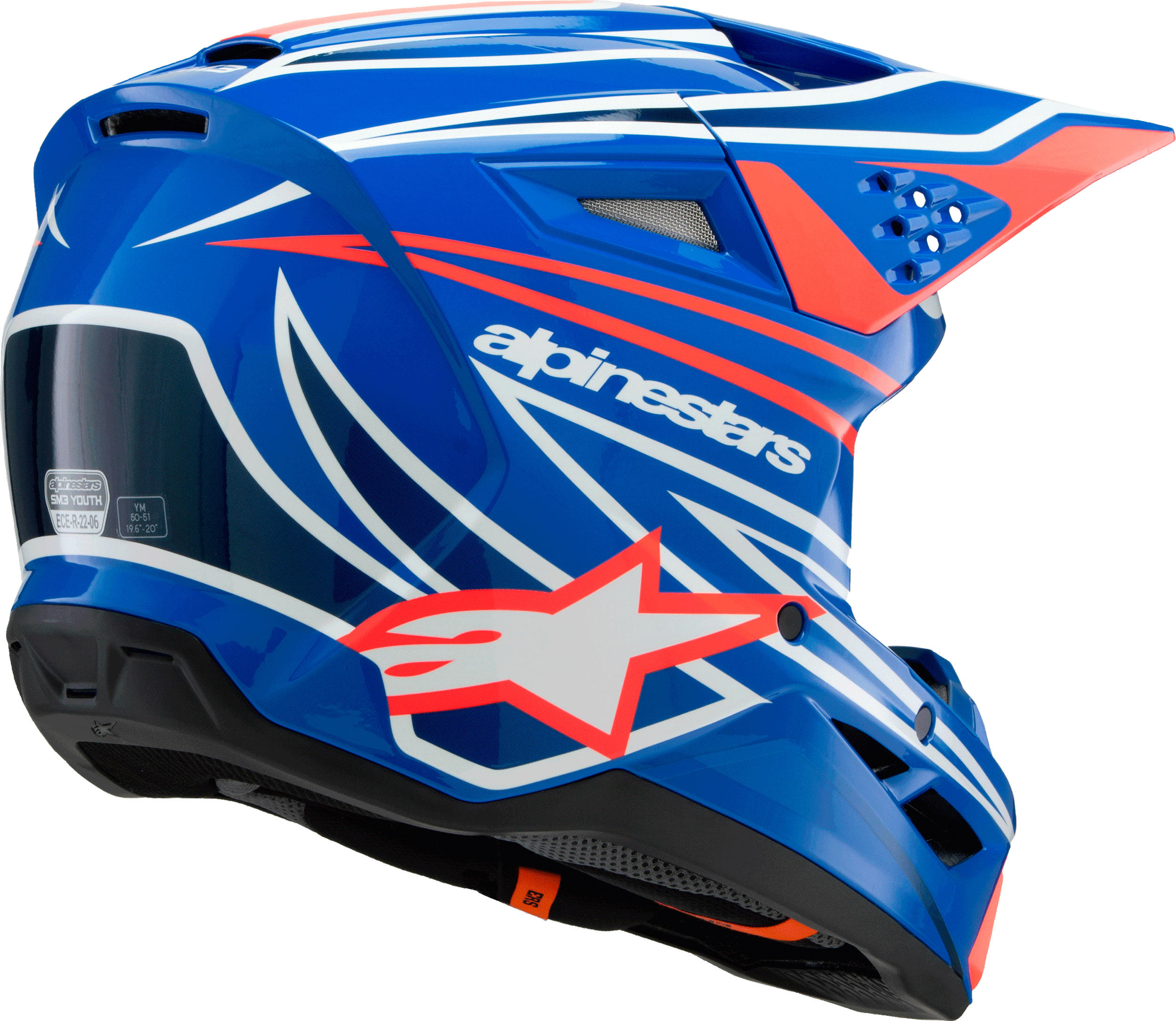 Alpinestars SM3 Youth Wurx Helmet Blue/Red YM - Image 5