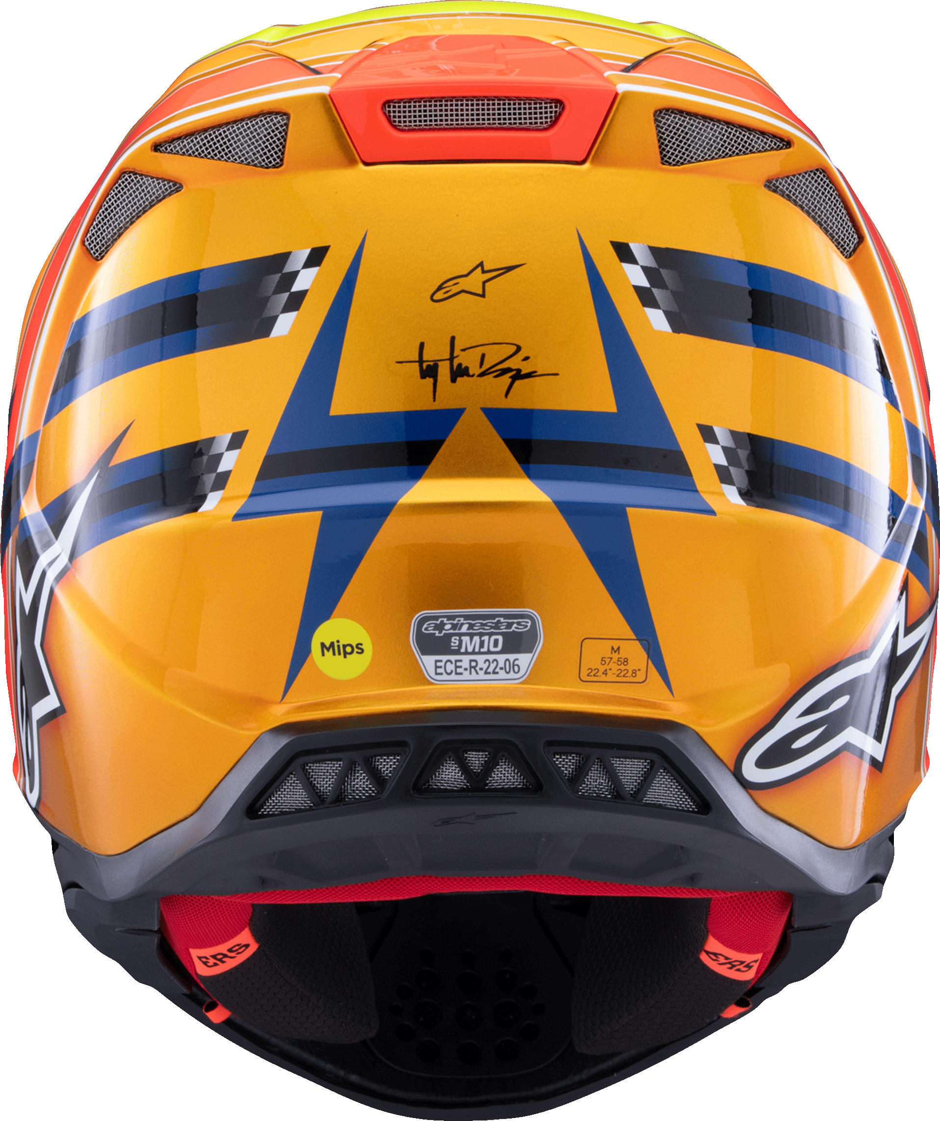 Alpinestars SM10 TLD MIPS Helmet XL Blue/Orange/Yellow - Image 7