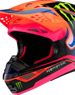 Alpinestars S-M10 Deegan Helmet XS Orange Fluo Purple Pink