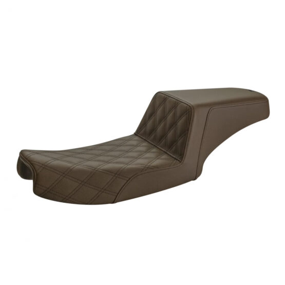 Step-Up Lattice Stitch Leather 2-Up Seat Brown Gel