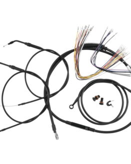 Extended Black Control Cable Kit For Dynas - 12" tall bars