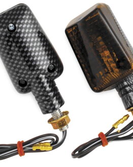 Bikemaster Carbon Look Mini Stalk Marker Light Kit Universal Pair Smoke
