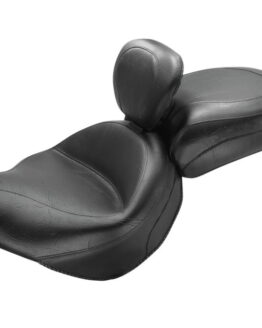Touring Smooth Vinyl 2-Up Seat Black w/Backrest
