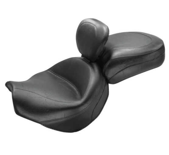 Touring Smooth Vinyl 2-Up Seat Black w/Backrest