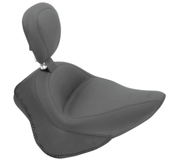 Wide Smooth Naugahyde Solo Seat w/Backrest