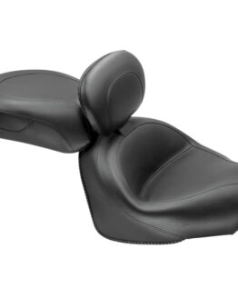 Touring Smooth Vinyl 2-Up Seat Black w/Backrest
