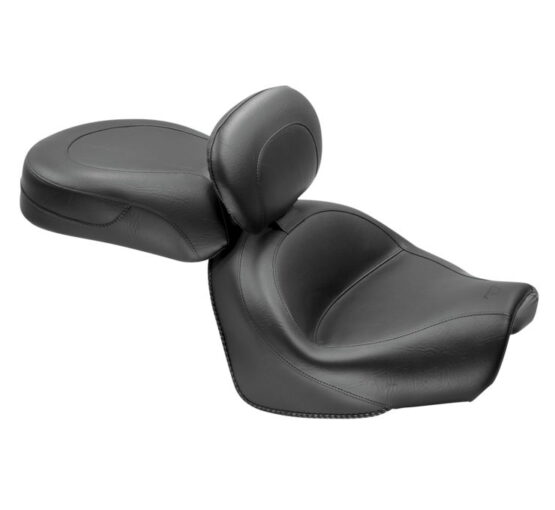 Touring Smooth Vinyl 2-Up Seat Black w/Backrest