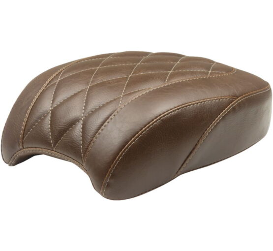 Tripper Diamond Synthetic Leather Wide Brown Pillion Pad - Image 2