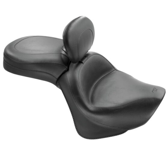 Touring Smooth Vinyl 2-Up Seat Black w/Backrest