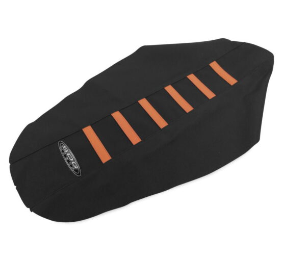 6-Rib Water Resistant Seat Cover Black/Orange - Image 2