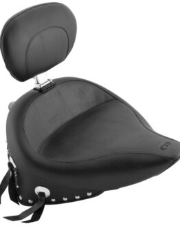 Wide Concho Skirt Studded Naugahyde Solo Seat w/Backrest