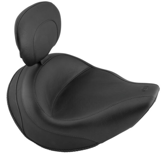 Plain Vinyl Solo Seat Black Foam w/Backrest