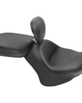 Touring Smooth Vinyl 2-Up Seat Black w/Backrest
