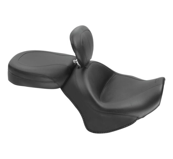 Touring Smooth Vinyl 2-Up Seat Black w/Backrest