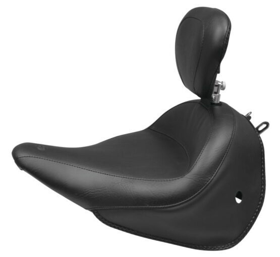 Wide Smooth Naugahyde Solo Seat w/Backrest