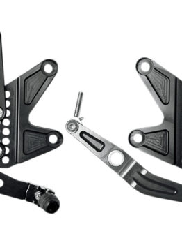 Vortex Adjustable Rearsets - Black, Fits 06-16 Yamaha R6