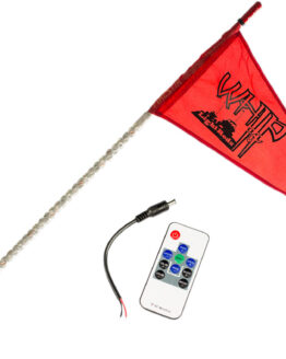7' White RF Color LED Flag Whip Rod